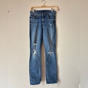 Mother Mid rise dazzler ankle fray weekend warrior size 25